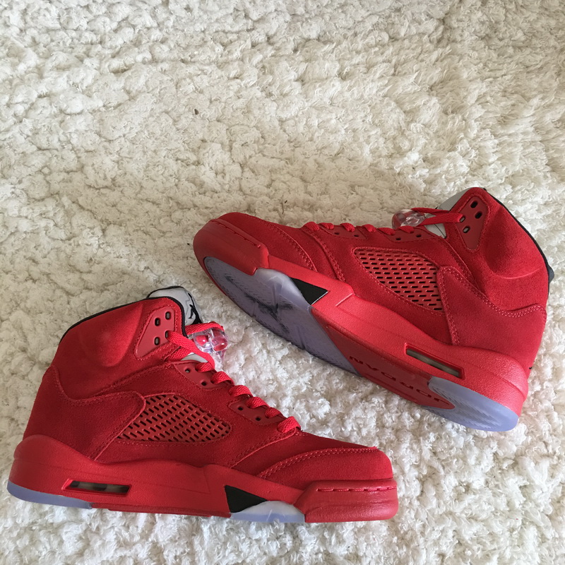 Authentic Air Jordan 5 Is No Bull Red Suede